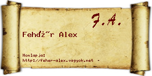 Fehér Alex névjegykártya