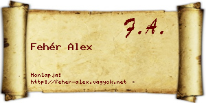 Fehér Alex névjegykártya